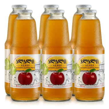 Упаковка Соку Alali Яблуко 1 л × 6 пляшок