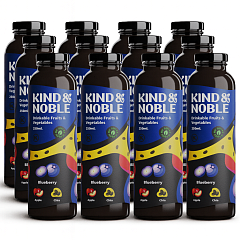 Упаковка Смузі Kind & Noble Чорниця 250 мл × 12 пляшок