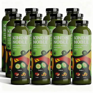 Упаковка Смузі Kind & Noble Фейхоа 250 мл × 12 пляшок